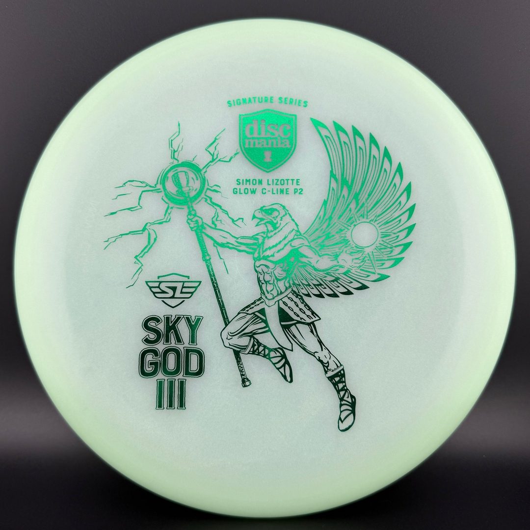 Color Glow C-Line P2 - Sky God III - Rare Mint Lime SG3 Simon Sig Series Discmania