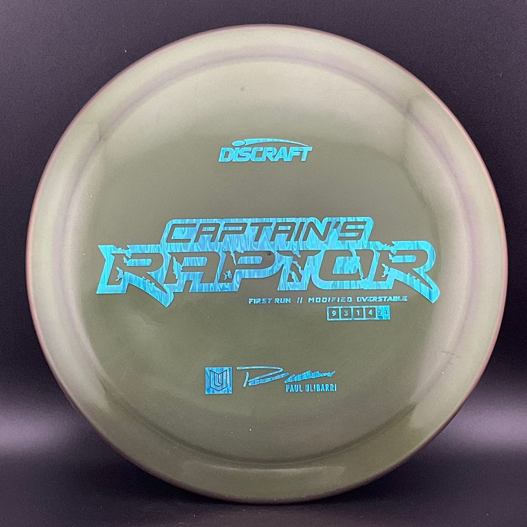 Captain's Raptor - First Run - Paul Ulibarri Signature Series - Metallic Iced Bronzed Colorshift Discraft