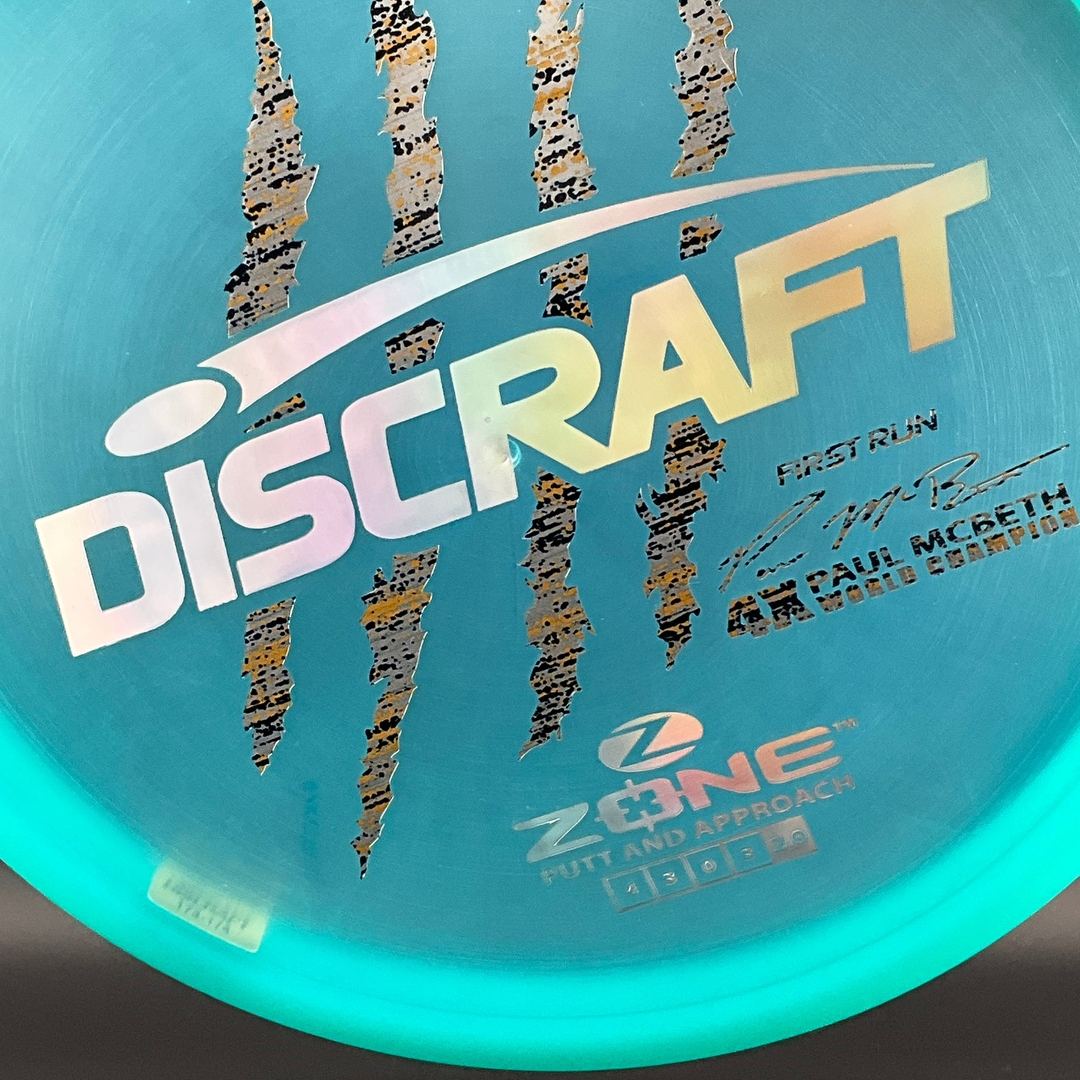 Z Zone First Run - Paul McBeth 4X Claws World Champion - Pearly Turquoise Discraft