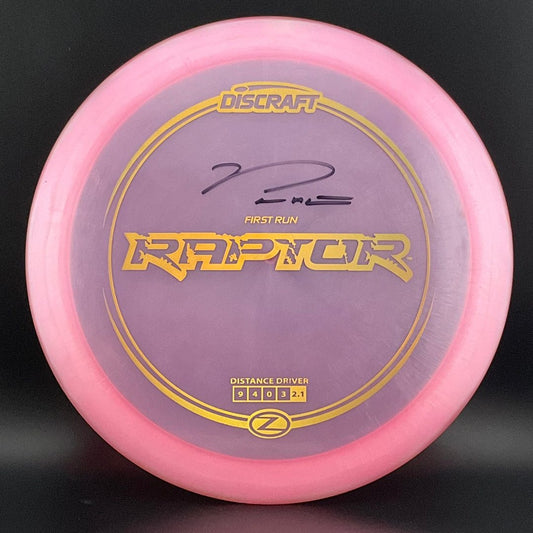 Z Raptor *Signed* - 2018 First Run! - Paul McBeth! Discraft