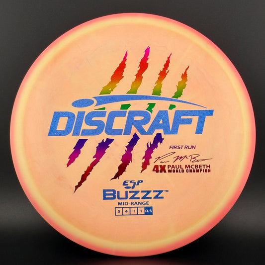 Swirly ESP Buzzz First Run - Paul McBeth 4x Claws - Pink Halo Discraft