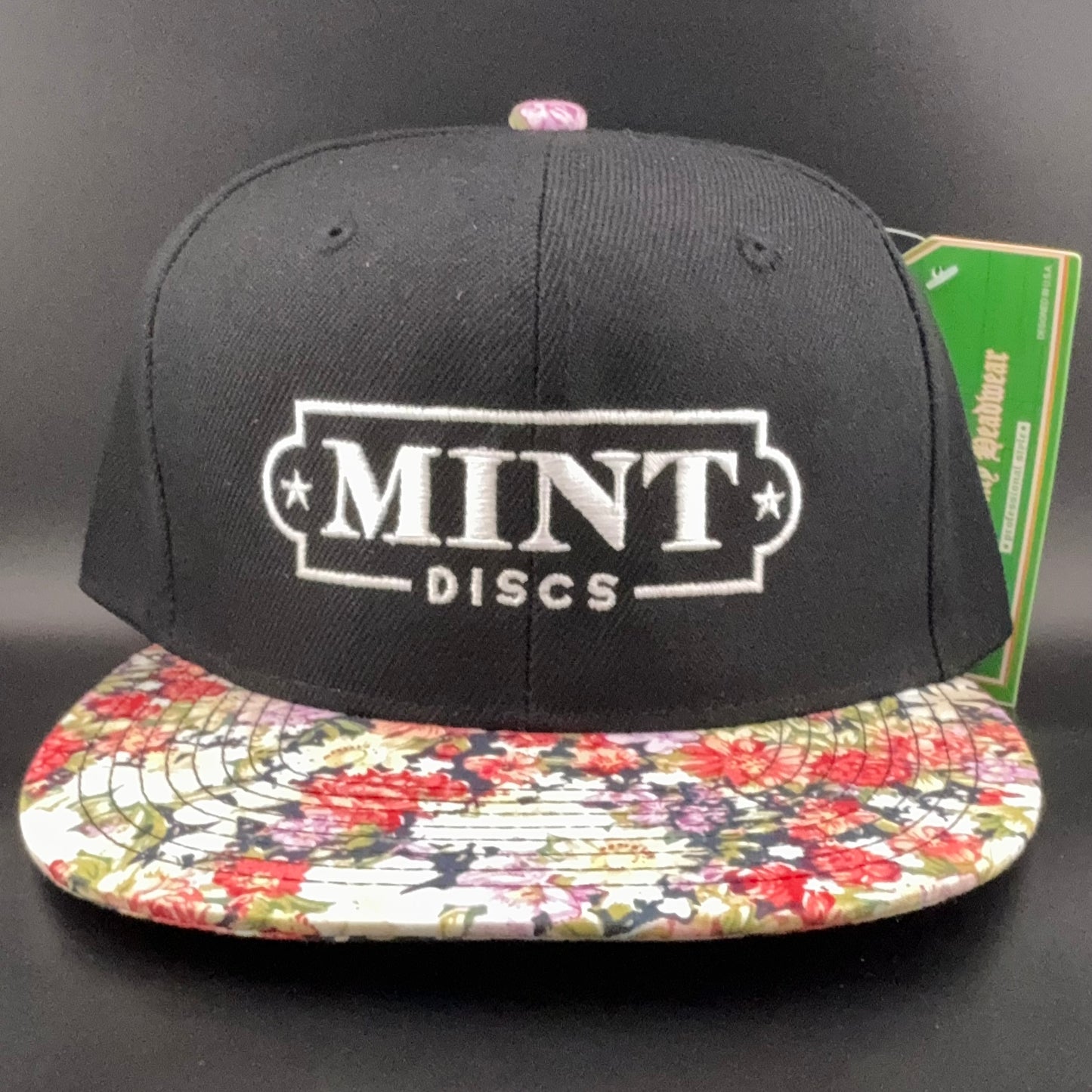 Flat Bill Snapback Hat - Fancy Print - Mint Discs