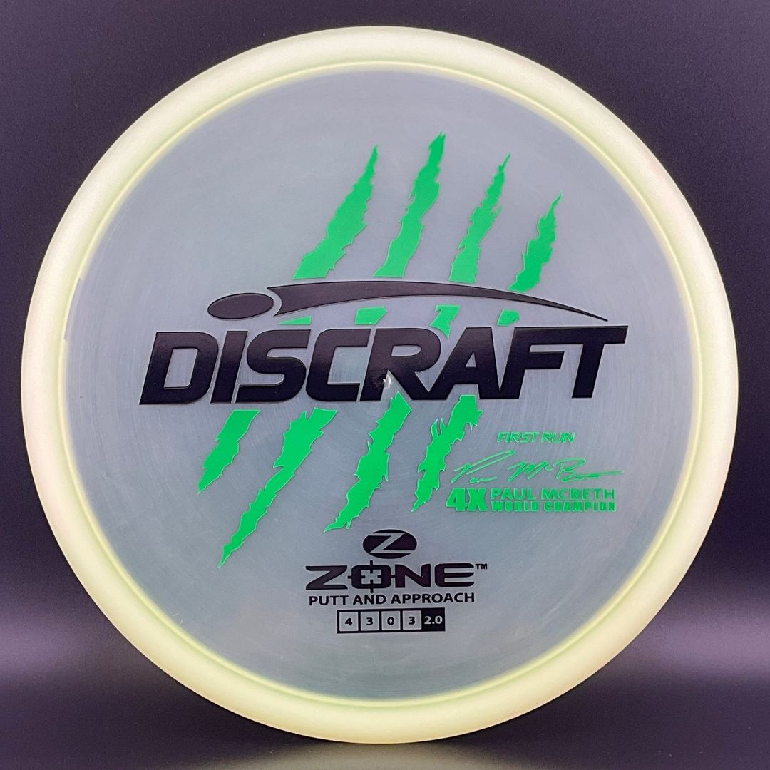 Z Zone First Run - Paul McBeth 4X Claws World Champion - Ghostly Green Discraft
