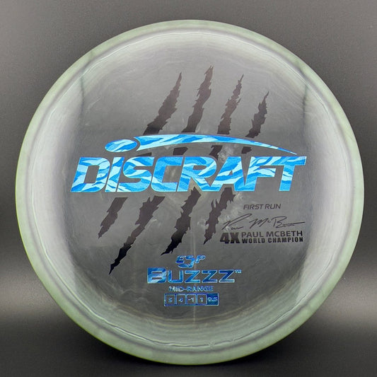 Swirly ESP Buzzz First Run - Paul McBeth 4x Claws - Black Jade Smoke Discraft