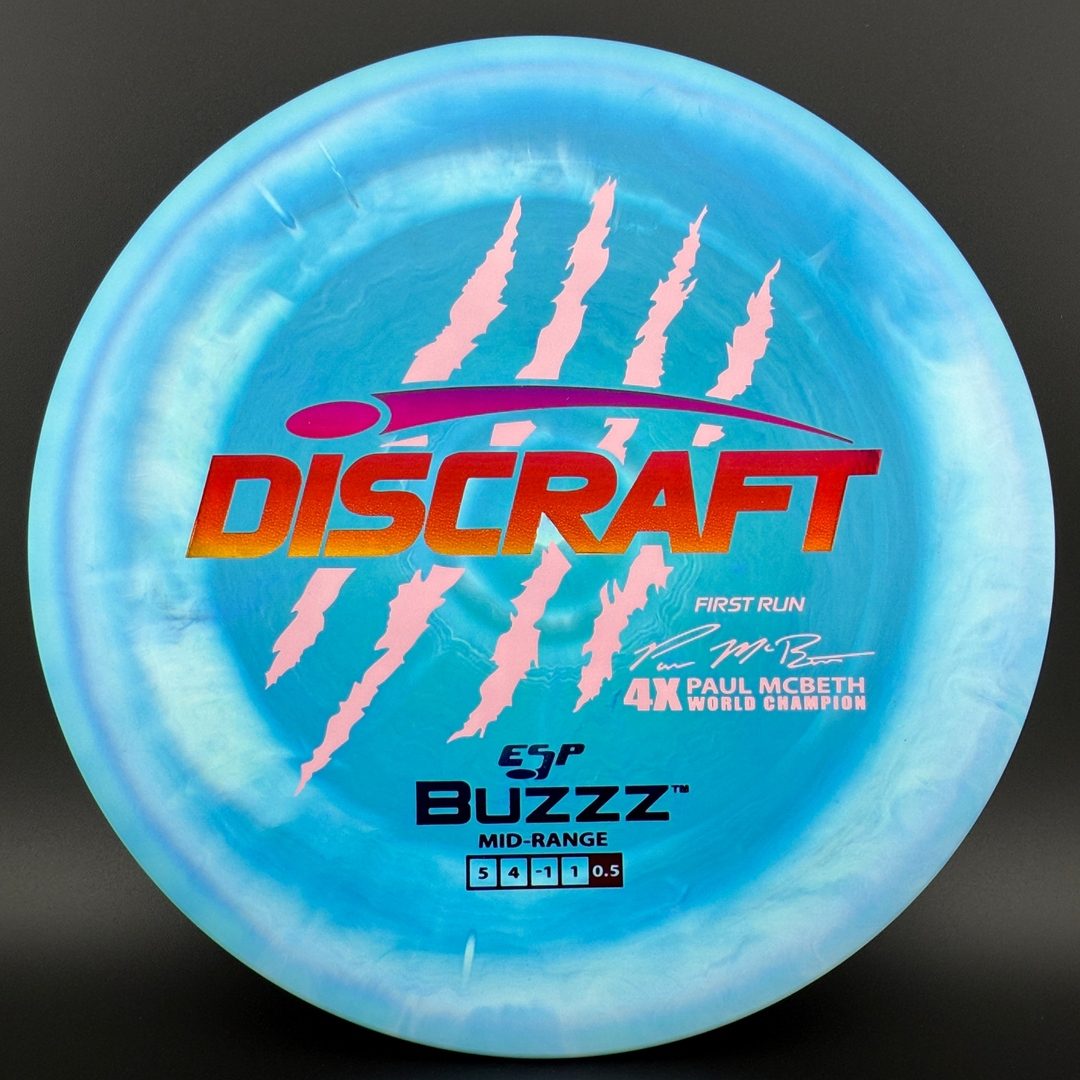 Swirly ESP Buzzz First Run - Paul McBeth 4x Claws - Blue Discraft