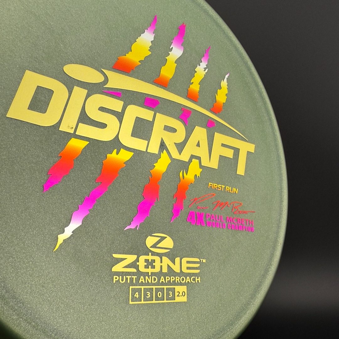 Z Zone First Run - Paul McBeth 4X Claws - Glitter Bomb! Discraft
