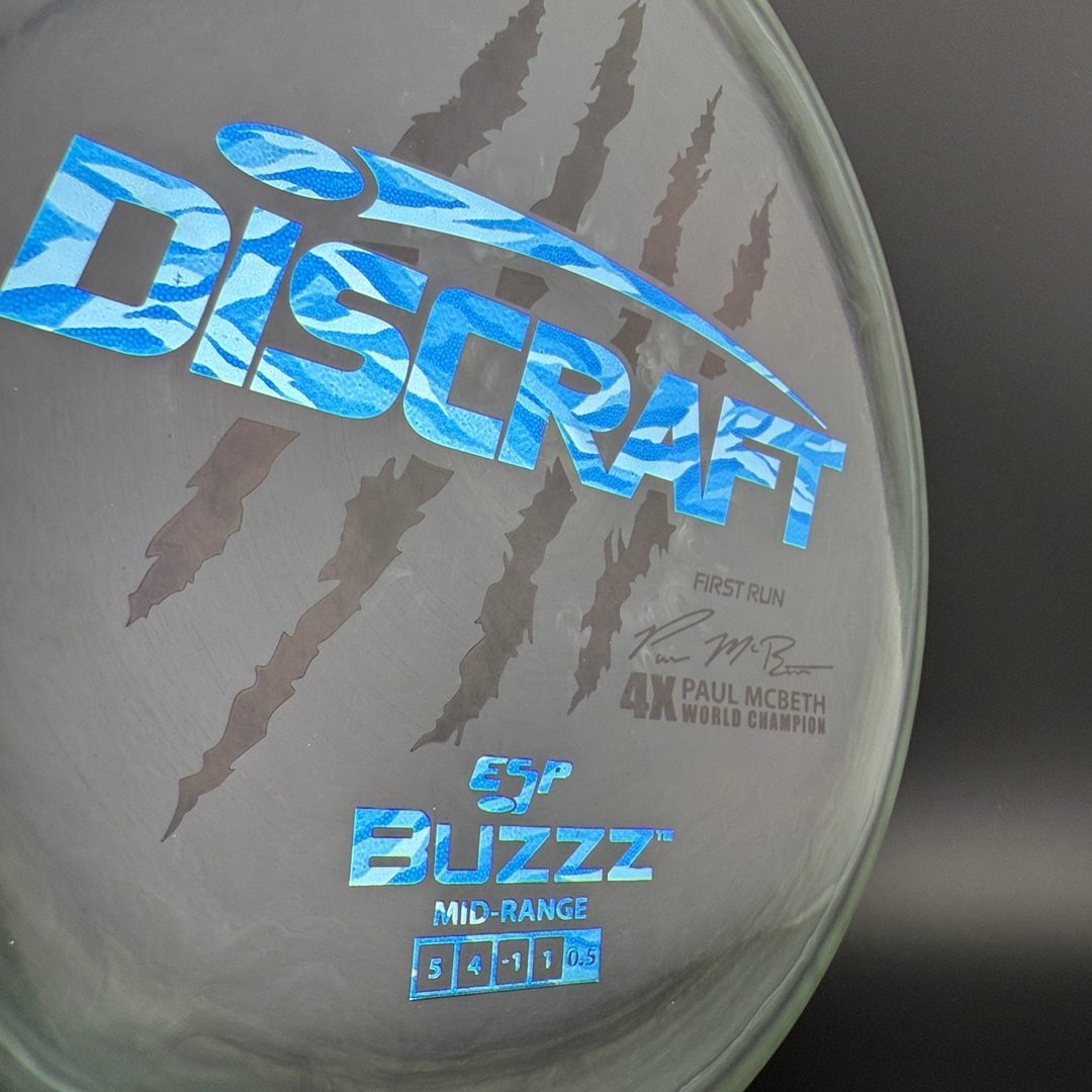 Swirly ESP Buzzz First Run - Paul McBeth 4x Claws - Black Jade Smoke Discraft