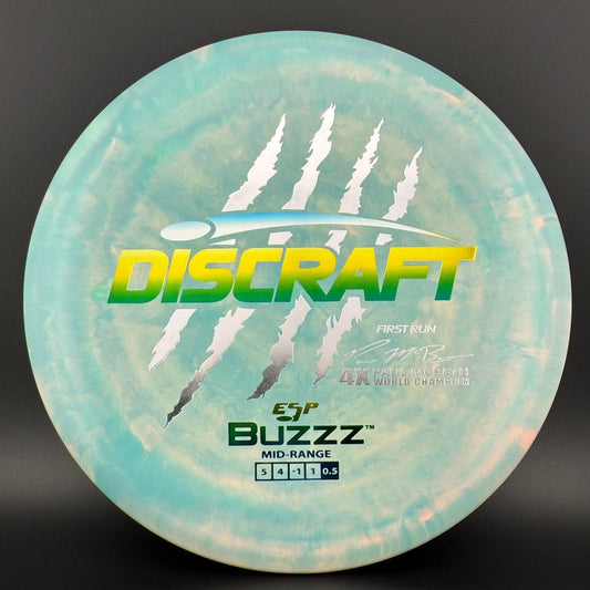 Swirly ESP Buzzz First Run - Paul McBeth 4x Claws - Teal Salmon Discraft