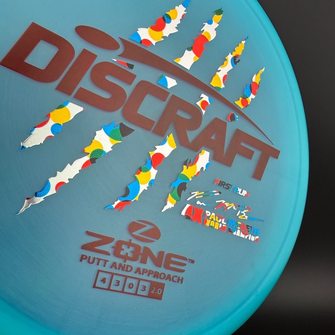 Z Zone First Run - Paul McBeth 4X Claws - Aqua Wonderbread Discraft