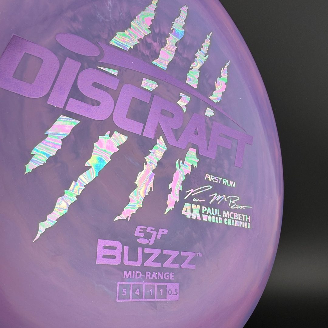 Swirly ESP Buzzz First Run - Paul McBeth 4x Claws - Grape Discraft
