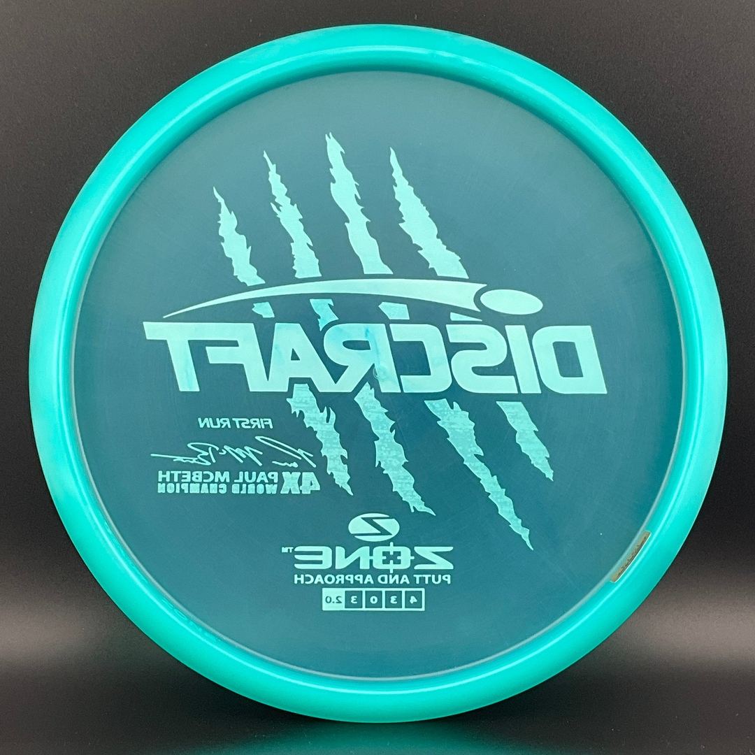 Z Zone First Run - Paul McBeth 4X Claws World Champion - Pearly Turquoise Discraft