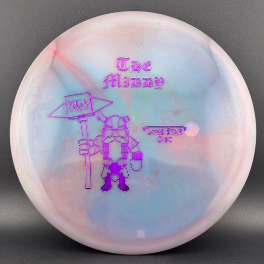 Translucent Alpha Middy - Very Rare Old Run Embossed LSM Lone Star Discs