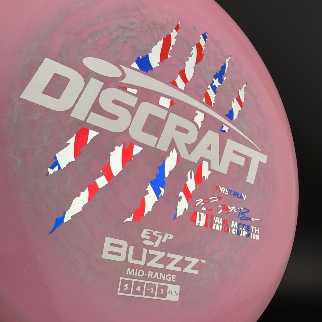 Swirly ESP Buzzz (First Run) - Paul McBeth 4x Claws - Pink Flag