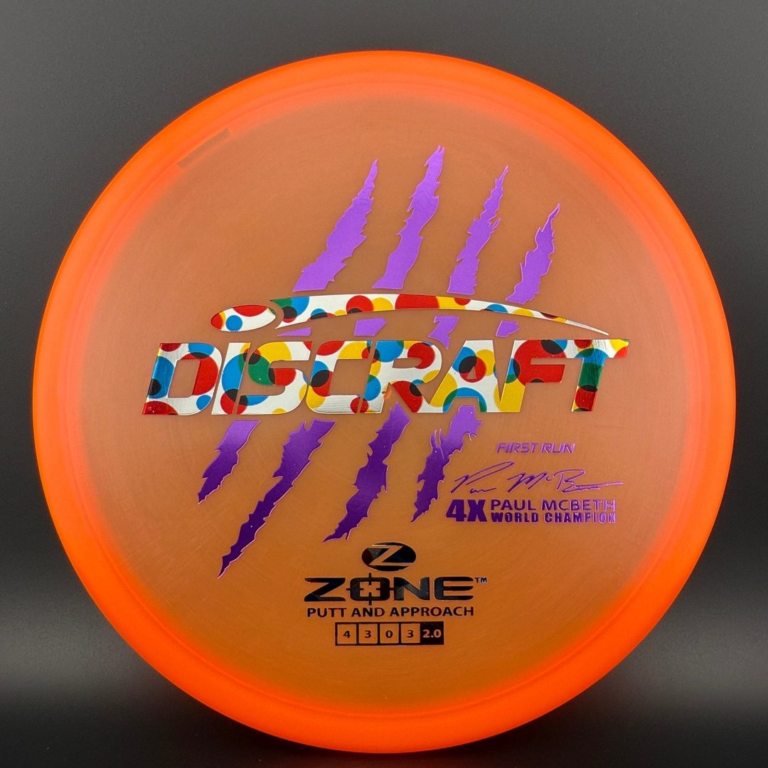 Z Zone First Run - Paul McBeth 4X Claws - Orange Wonderbread Discraft