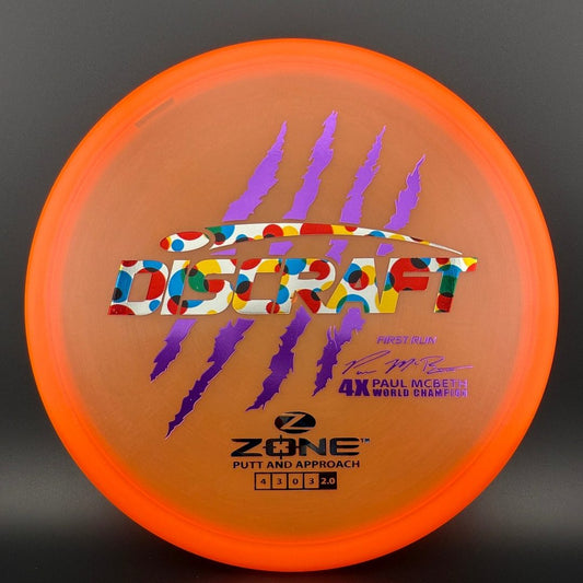 Z Zone First Run - Paul McBeth 4X Claws - Orange Wonderbread Discraft