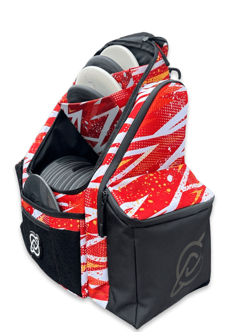 ICON Backpack 30+ Discs - Crimson Red Discology Disc Golf