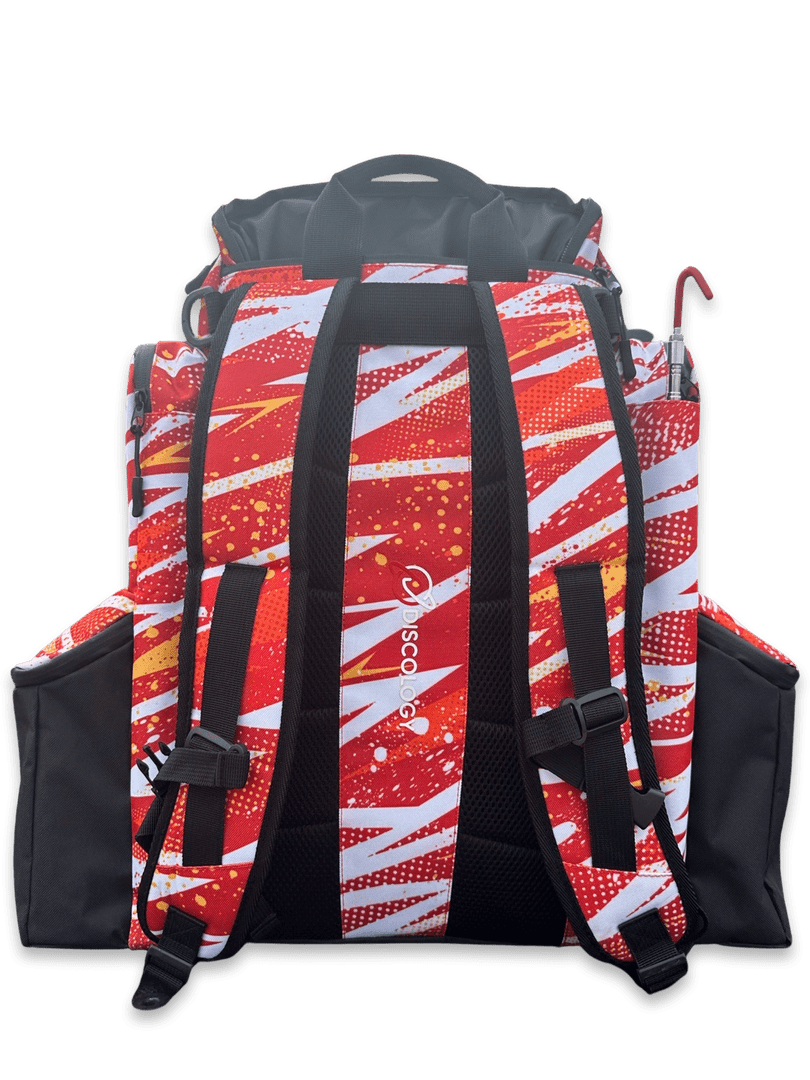 ICON Backpack 30+ Discs - Crimson Red Discology Disc Golf