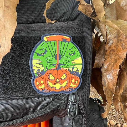Halloween 2025 Pumpkin Basket - Orange - Disc Golf PVC Patch - Hook And Loop Disc Golf Pins