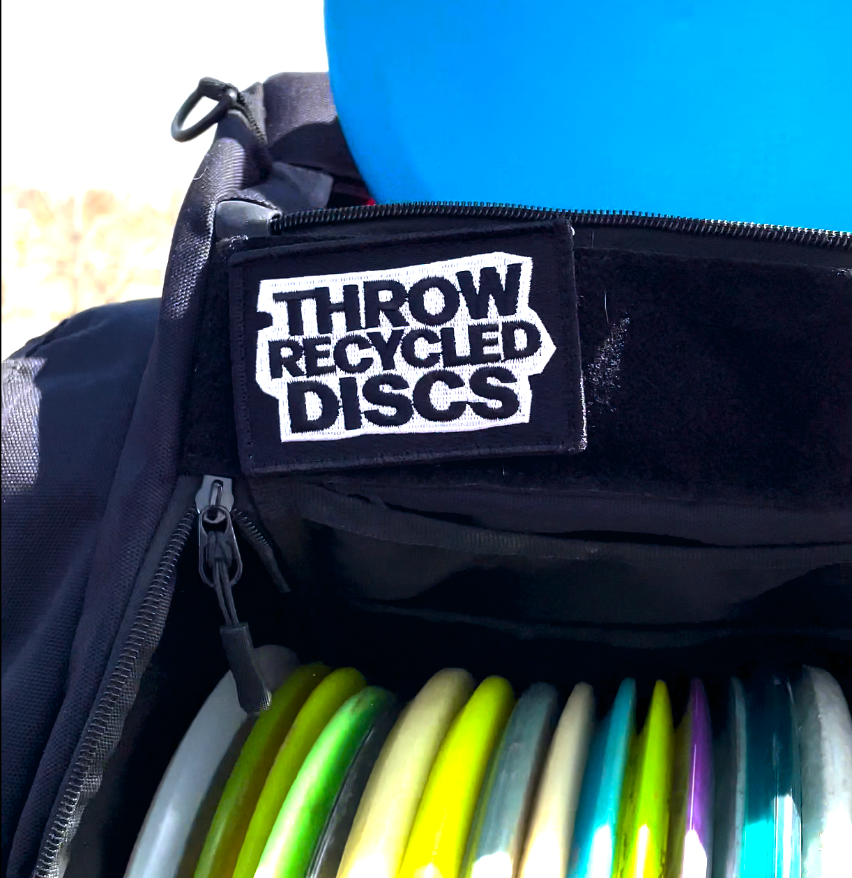 Throw Recycled Discs Patch Velcro On Backside trash panda