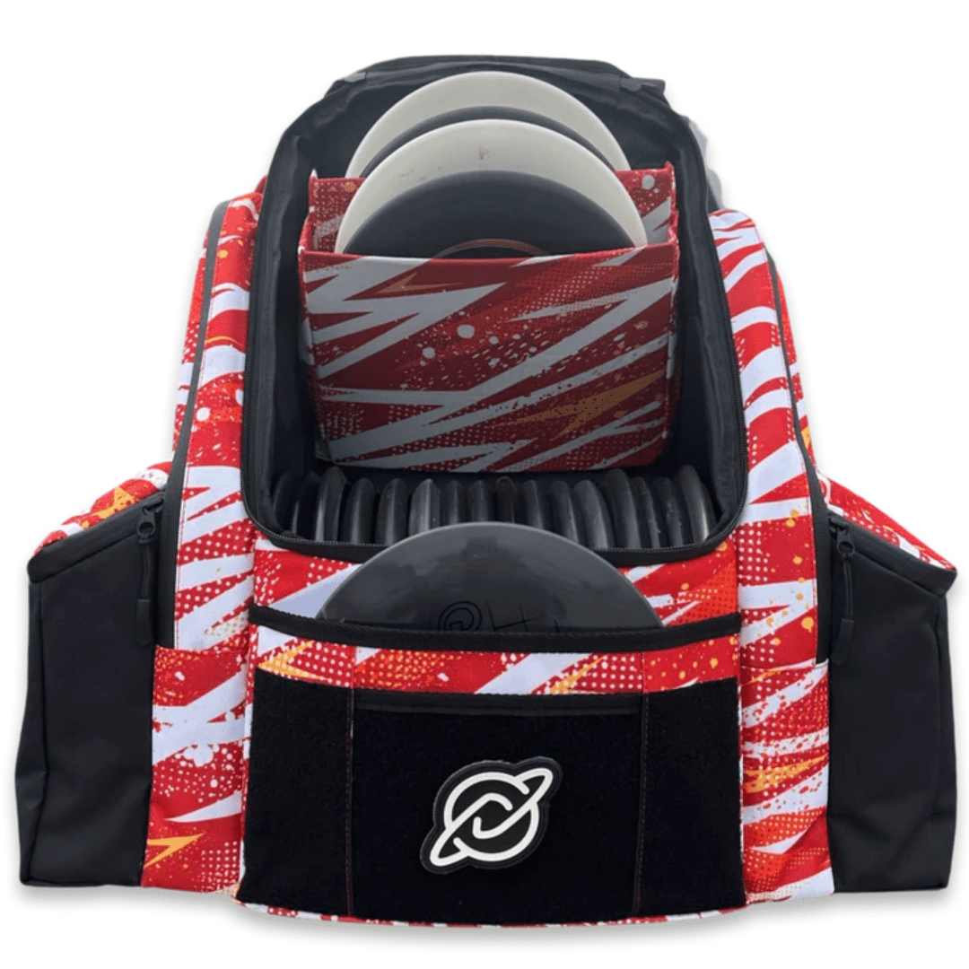 ICON Backpack 30+ Discs - Crimson Red Discology Disc Golf