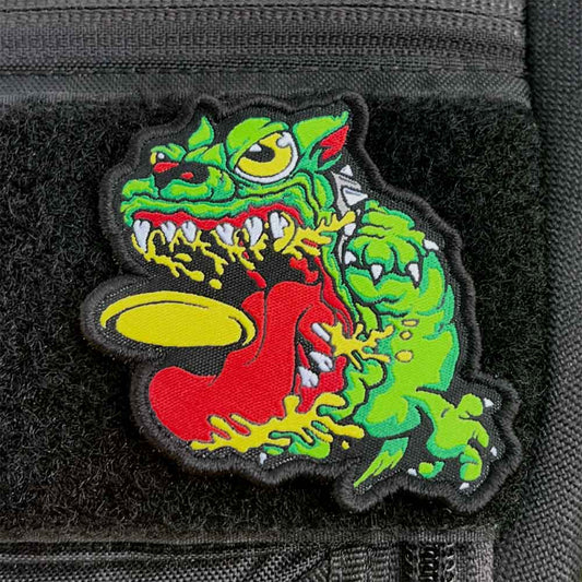 Angry Discin' Dog Disc Golf Patch - Hook And Loop Disc Golf Pins