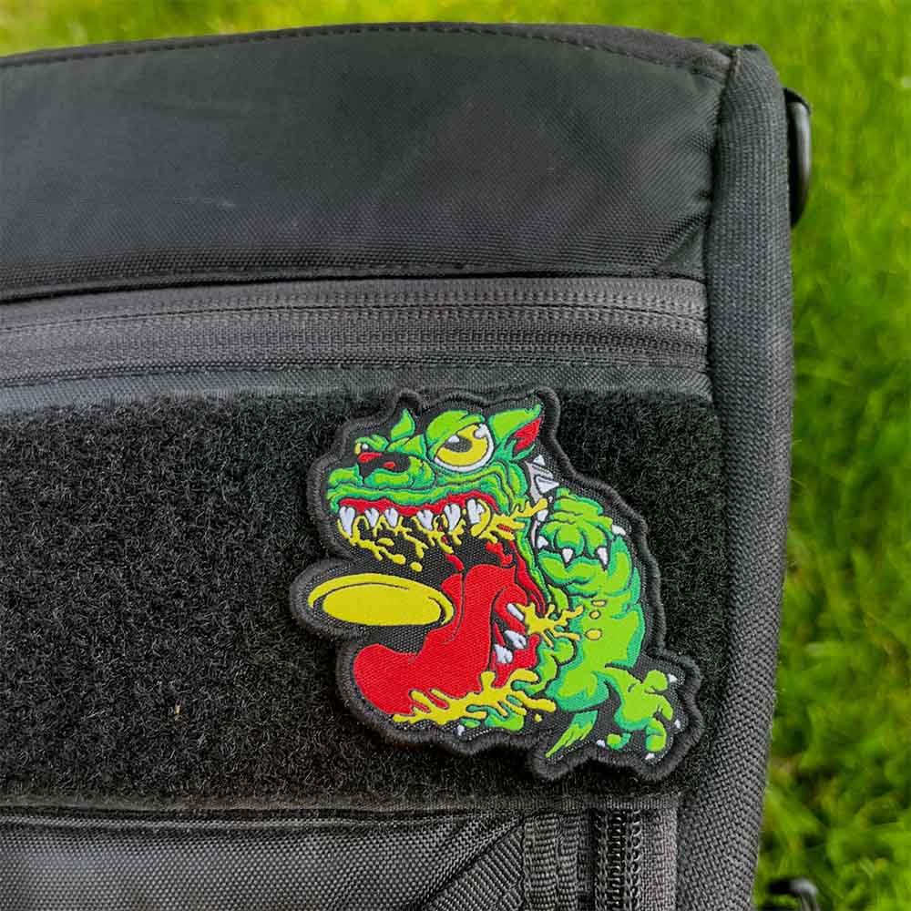 Angry Discin' Dog Disc Golf Patch - Hook And Loop Disc Golf Pins