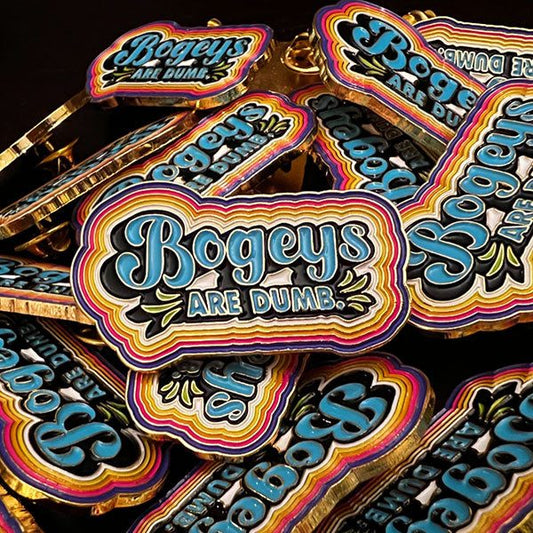 Bogeys Are Dumb Pin - Ellen Widboom - Metal Butterfly Disc Golf Pins