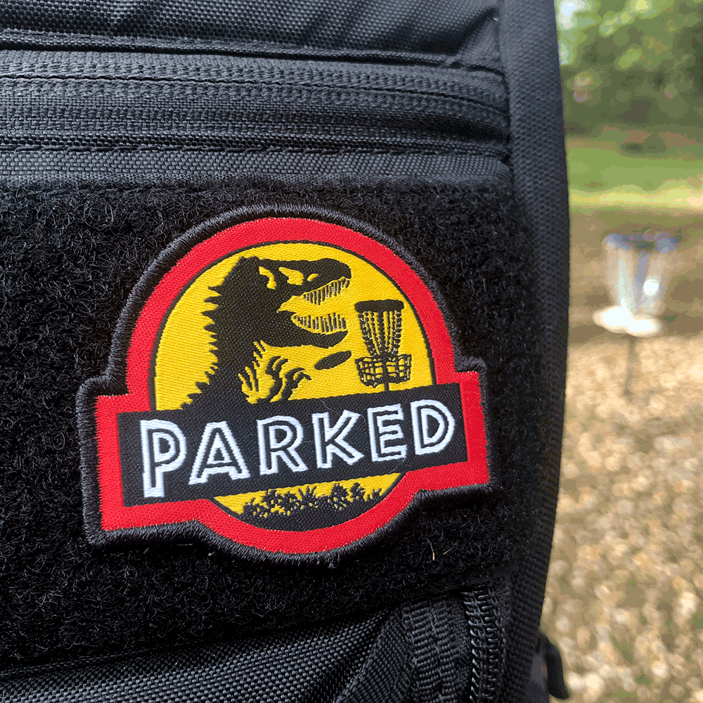 T-Rex Parked Disc Golf Patch - Hook And Loop Disc Golf Pins