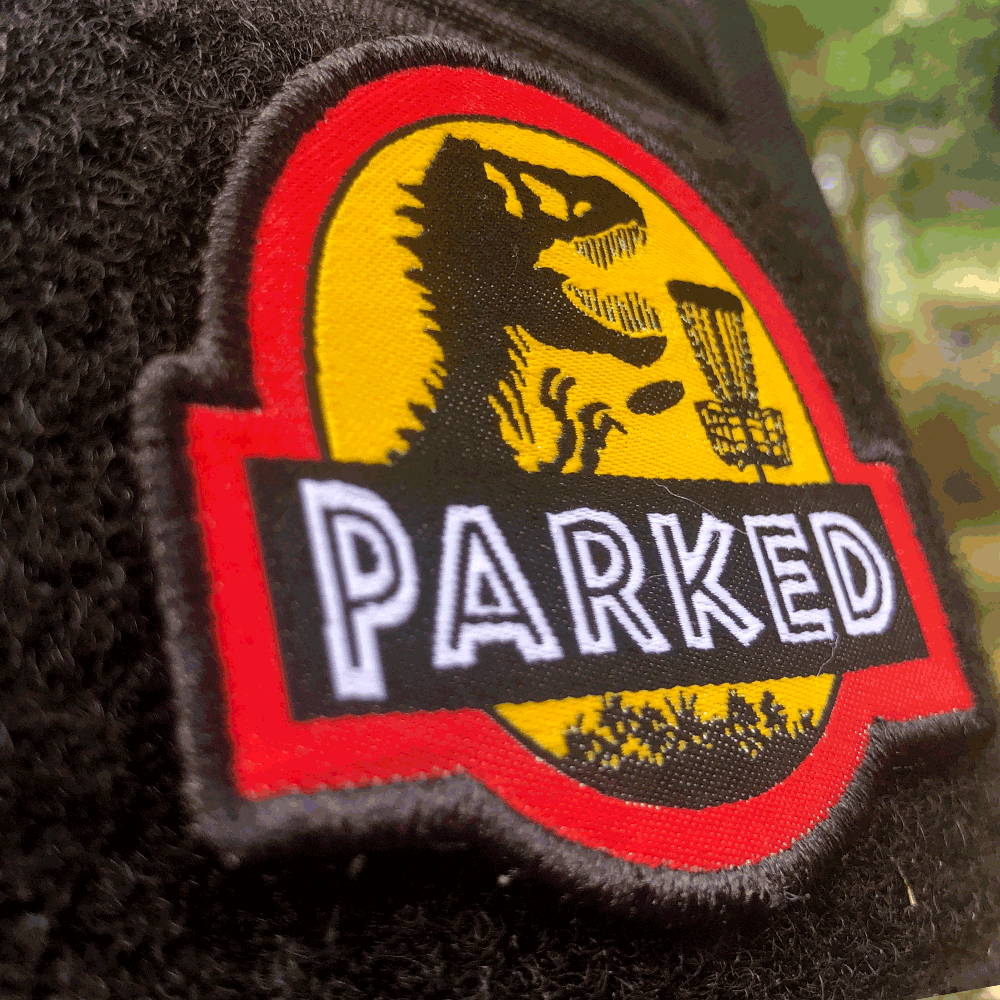 T-Rex Parked Disc Golf Patch - Hook And Loop Disc Golf Pins