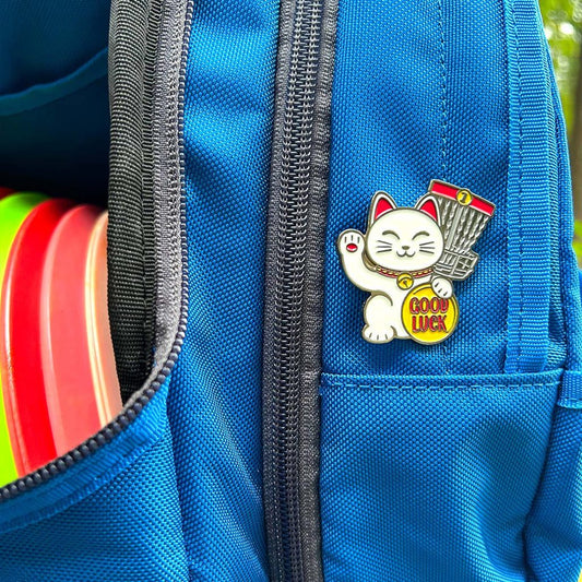 Lucky Cat Pin - Metal Butterfly Disc Golf Pins