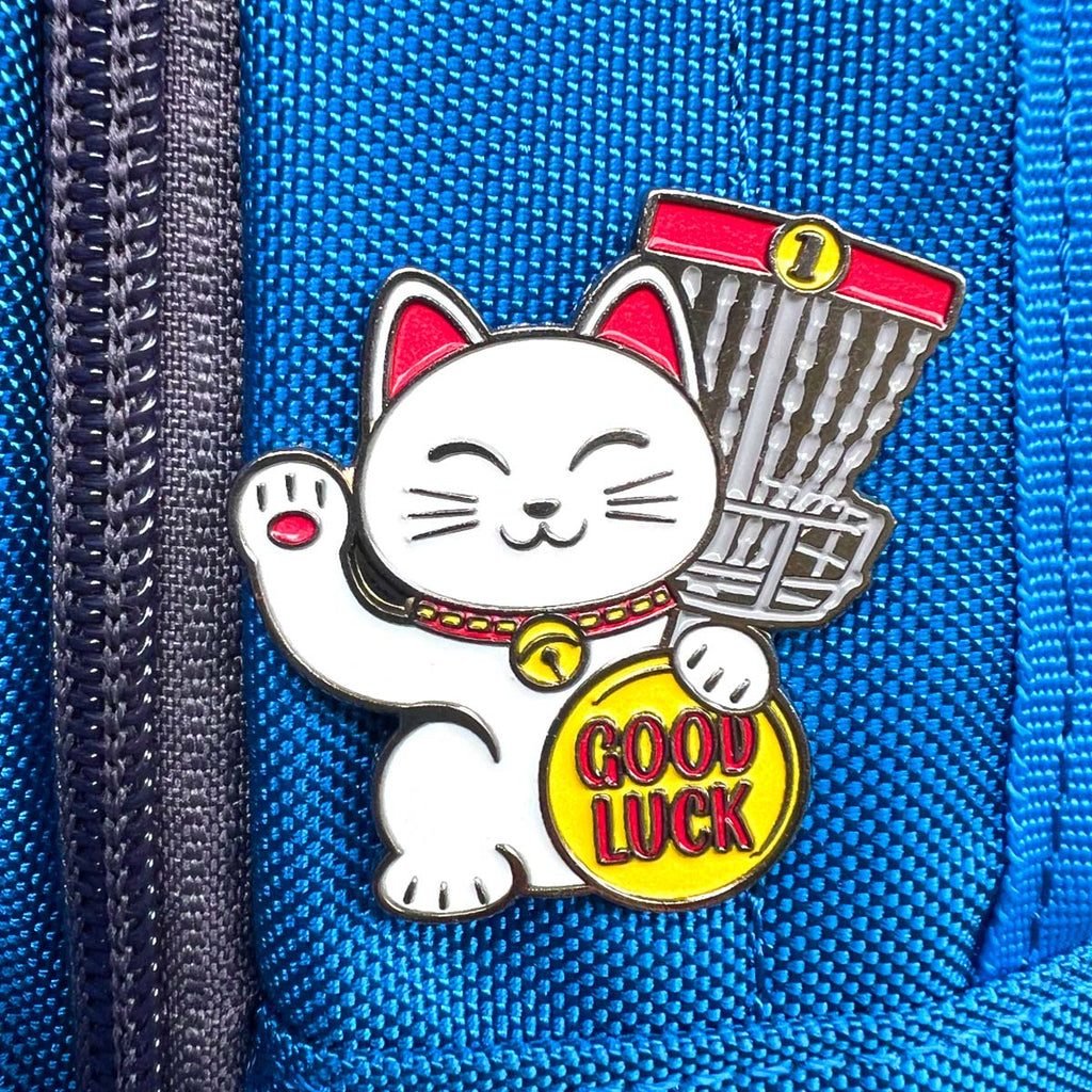 Lucky Cat Pin - Metal Butterfly Disc Golf Pins