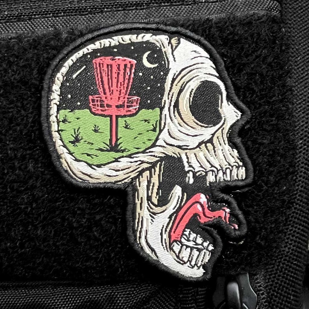 Screaming Skull Disc Golf Patch - Hook And Loop Disc Golf Pins