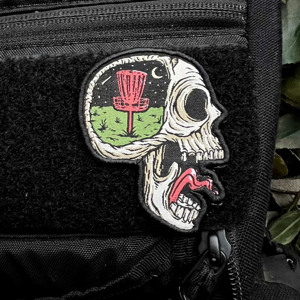 Screaming Skull Disc Golf Patch - Hook And Loop Disc Golf Pins