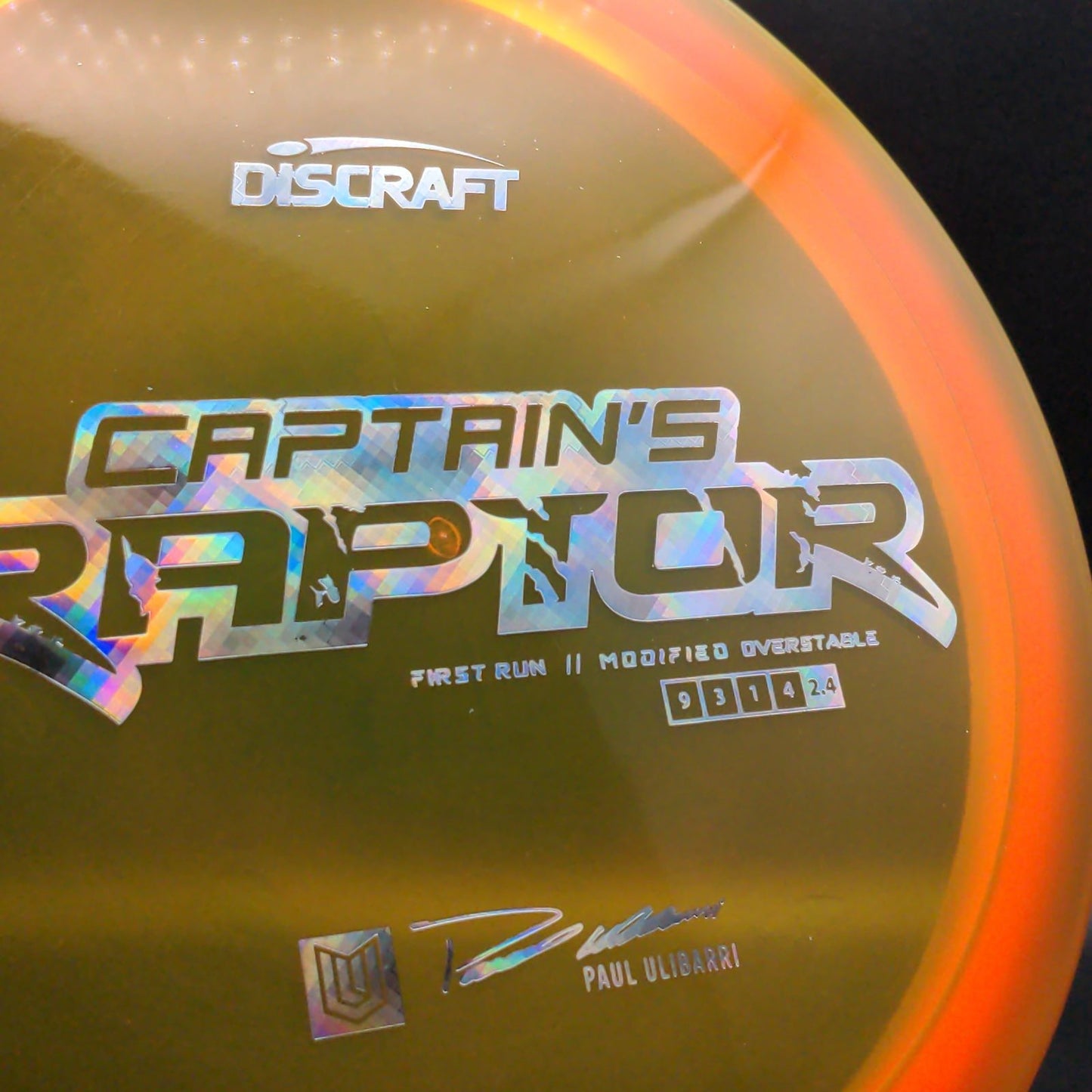 Captain's Raptor - First Run Paul Ulibarri - Neon Orange Discraft